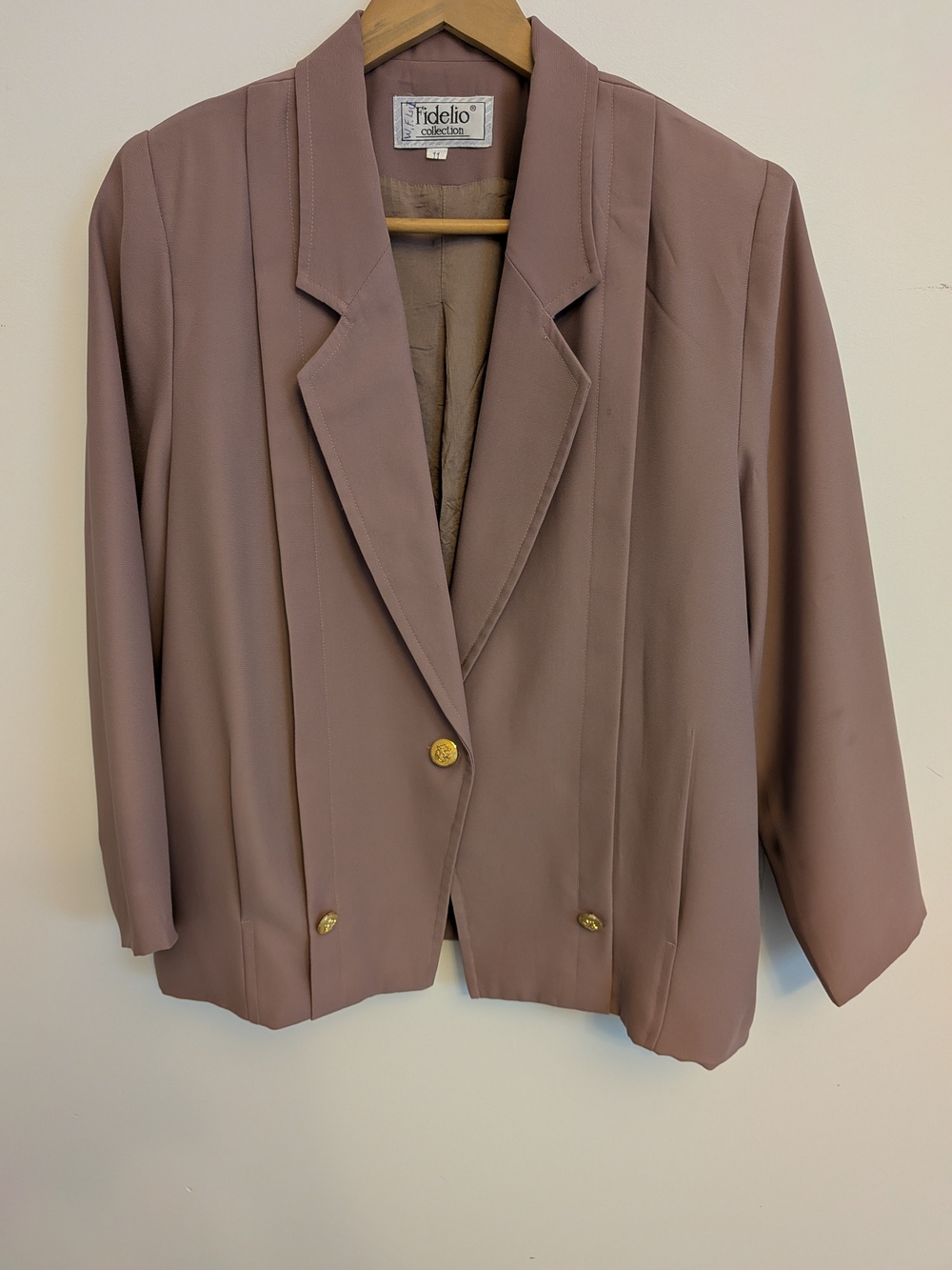 Collection B Dusty Rose Blazer with Gold Buttons
